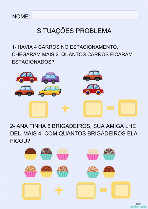 SITUAÇÕES PROBLEMA. Ficha interativa | TopWorksheets