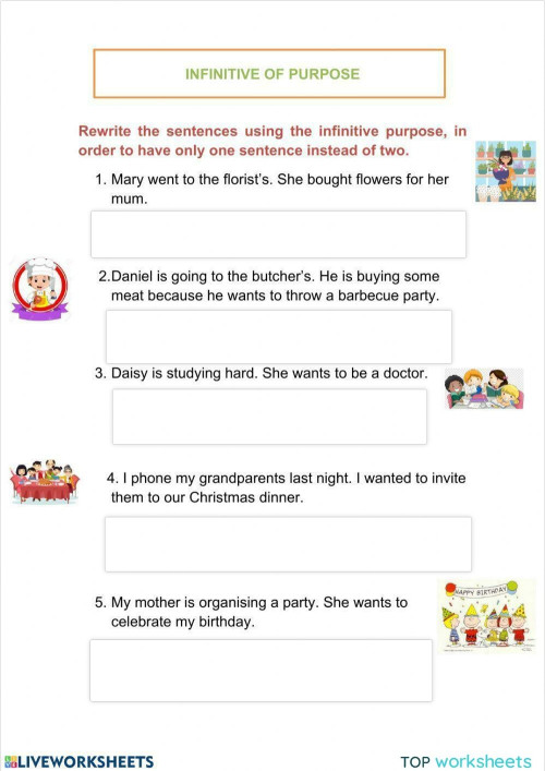 Infinitive Of Purpose Interactive Worksheet Topworksheets Infinitive Of Purpose Interactive Worksheet Topworksheets