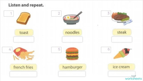 I want toast (dictation). Interactive worksheet | TopWorksheets