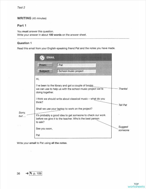 APT2 - Test 2 - Writing. Interactive worksheet | TopWorksheets