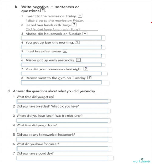 Simple past exercises. Interactive worksheet | TopWorksheets