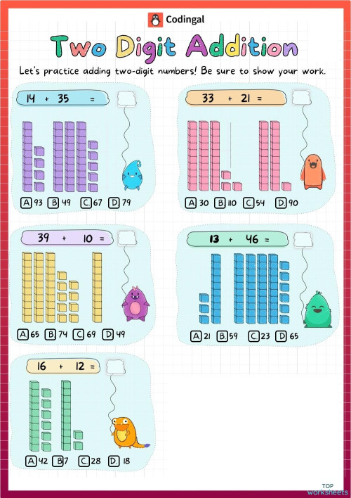 Addition: interactive worksheets and online exercises | TopWorksheets
