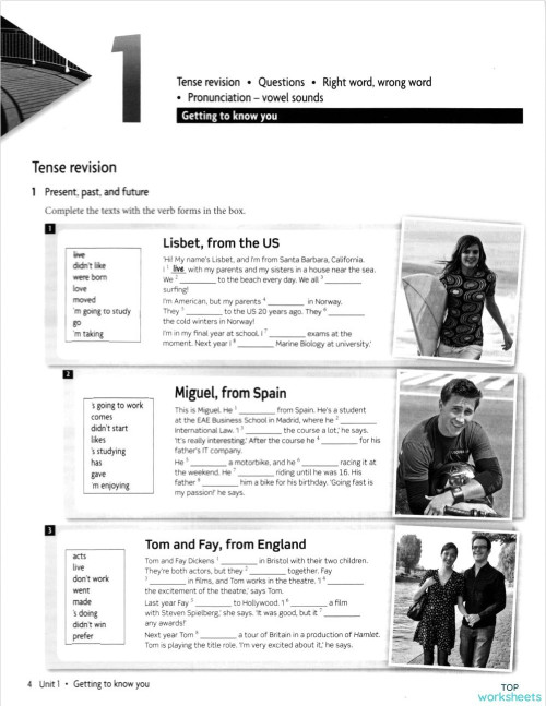 PRE-INTERMEDIATE- HOMEWORK 01. Interactive worksheet | TopWorksheets
