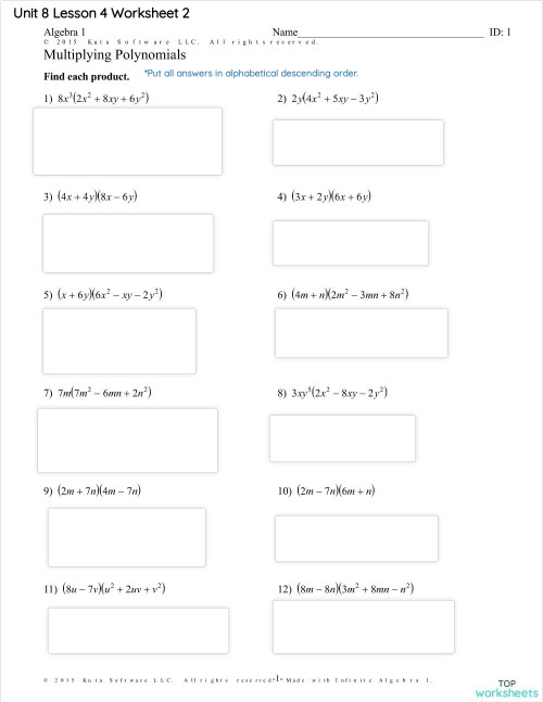 Unit 8 Lesson 4 Worksheet 2. Interactive worksheet | TopWorksheets