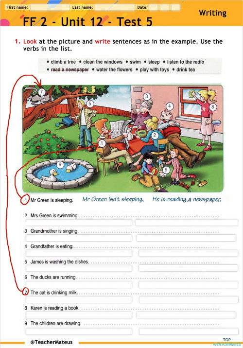 FF 2 - Unit 12 - Test 5 - Writing - TM0352. Interactive worksheet ...