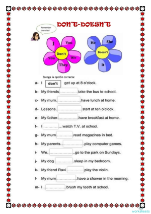 DON'T-DOESN'T ACTIVITY. Ficha interactiva | TopWorksheets