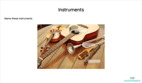 Instruments. Interactive worksheet | TopWorksheets