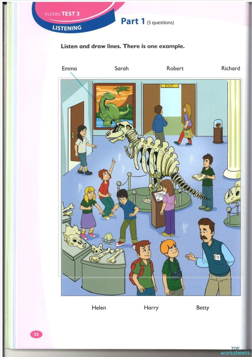 Cambridge FLYERS - Test 3 LISTENING. Interactive worksheet | TopWorksheets