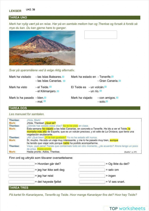 lekser (2-36). Interactive worksheet | TopWorksheets