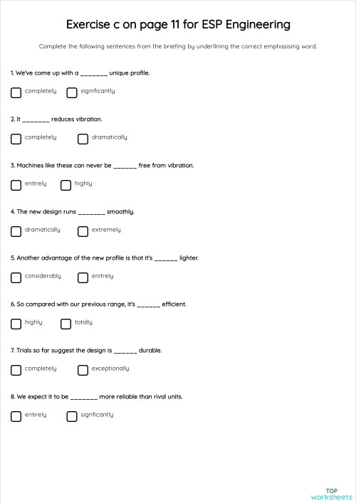 Exercise c on page 11 for ESP Engineering. Interactive worksheet ...