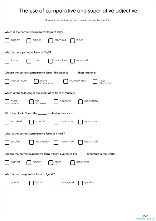 ADJECTIVE ORDER : OSASCOMP. Interactive worksheet | TopWorksheets