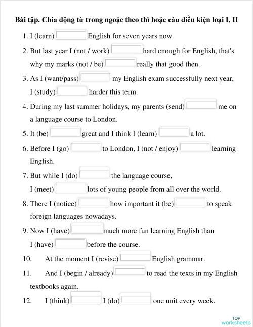 Mixed tense 4. Interactive worksheet TopWorksheets