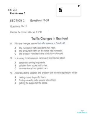 Cambridge 13 Listening Practice Test 1+2 ( Section 2 ). Bài tập tương ...