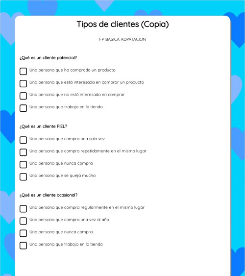 Tipos de clientes. Ficha interactiva | TopWorksheets