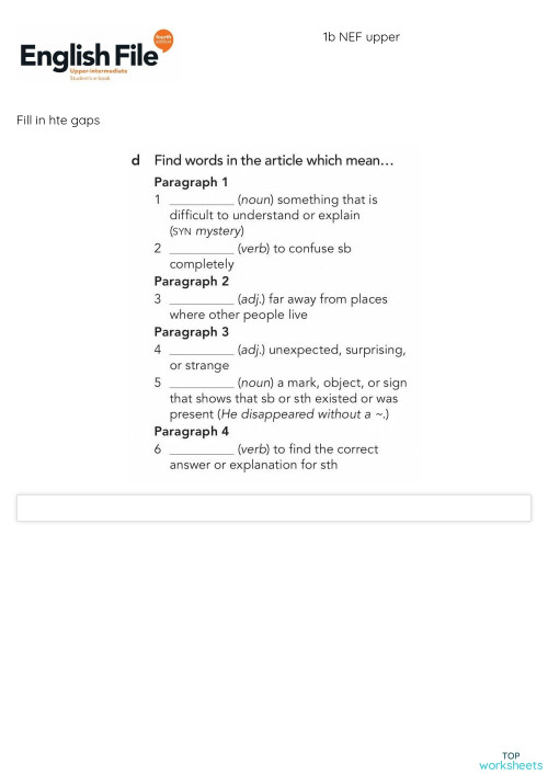 1b NEF upper. Interactive worksheet | TopWorksheets