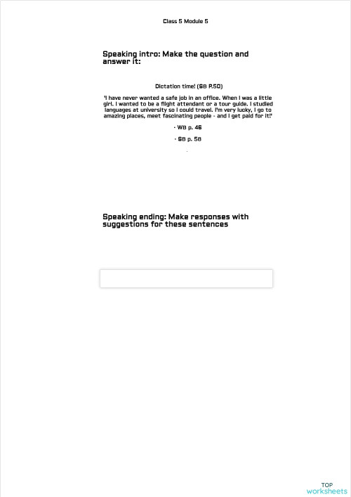 Class 5 Module 5. Interactive worksheet | TopWorksheets
