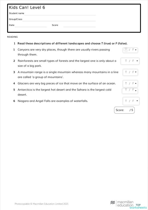 Reading Unit 2 Ficha Interactiva Topworksheets