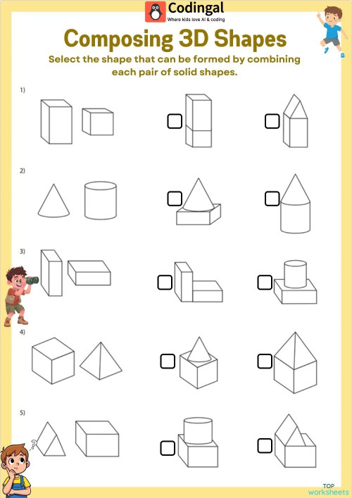M_G01M18L61_WC03_Composing 3D Shapes. Interactive worksheet | TopWorksheets