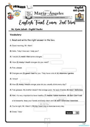 final exam. Interactive worksheet | TopWorksheets