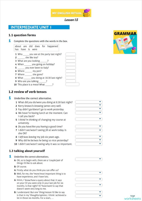 INT 1.5 (G). Interactive worksheet | TopWorksheets