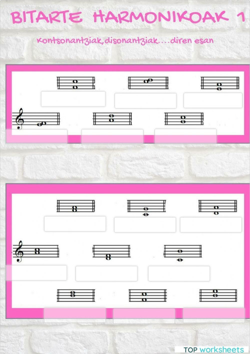 Bitarte harmonikoak 1. Fitxa interaktiboa | TopWorksheets