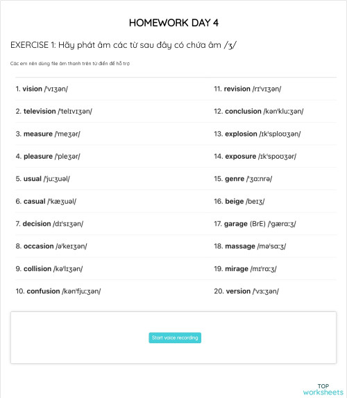 HOMEWORK DAY 4. Interactive worksheet | TopWorksheets
