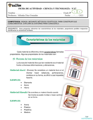 Ficha Ciencia y Tecnologia N°17. Ficha interactiva | TopWorksheets