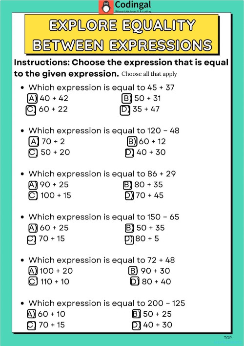 Explore Expressions: interactive worksheets and online exercises ...
