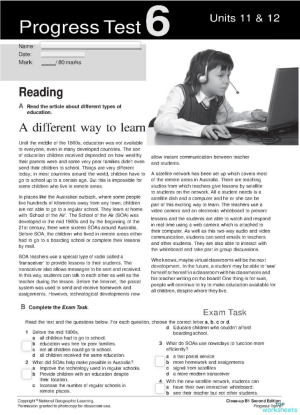 Unit 11 and 12 Progress Test. Interactive worksheet | TopWorksheets