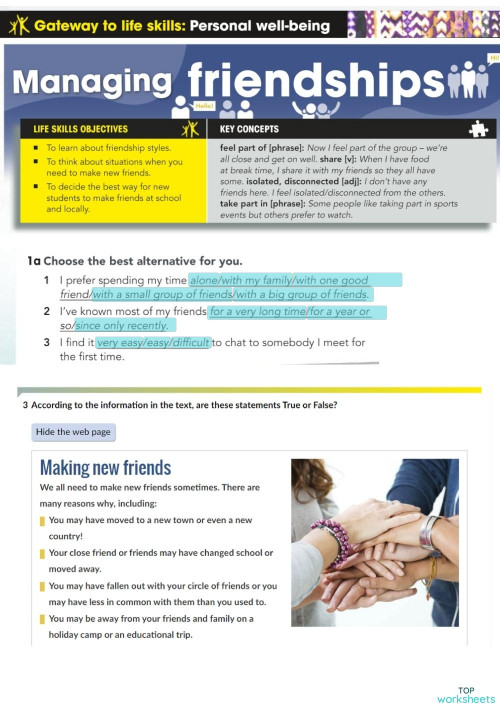 Gateway B1 Unit 8 Life Skills: Managing Relationships. Interactive ...