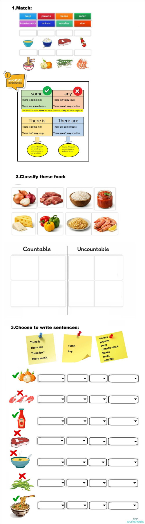 EN4_U3_Food_countable_uncountable. Interactive worksheet | TopWorksheets