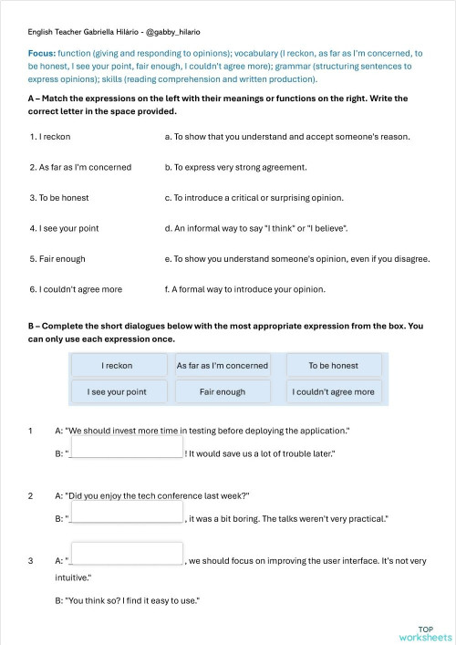 EFE 2 - Lesson 33 - Discussing Plans and Opinions - Vocabulary ...