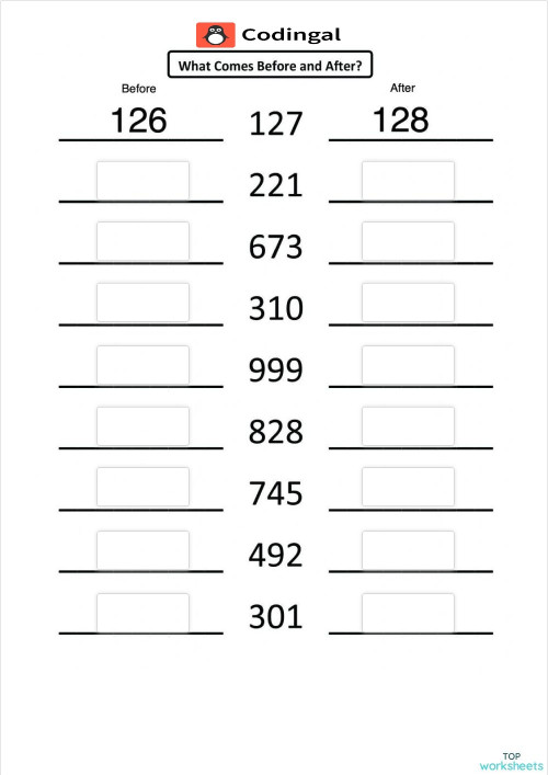 M_G03T01_WC01_Before and After Numbers. Interactive worksheet ...