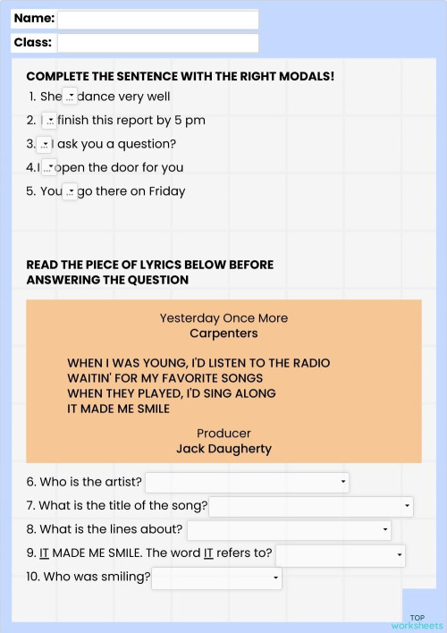 CHECKING UNDERSTANDING. Interactive worksheet | TopWorksheets
