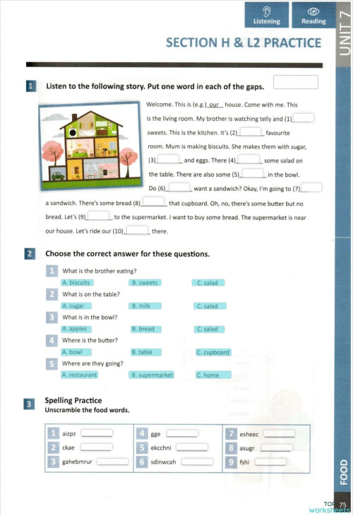 Primary U.7 page 75. Interactive worksheet | TopWorksheets