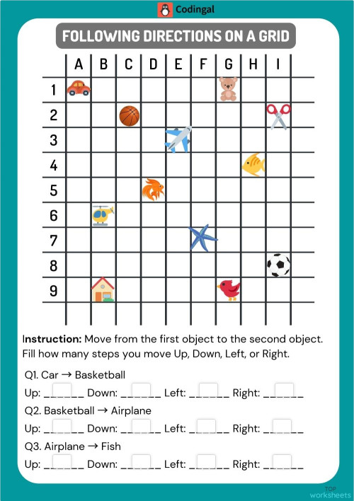 Directions: interactive worksheets and online exercises | TopWorksheets