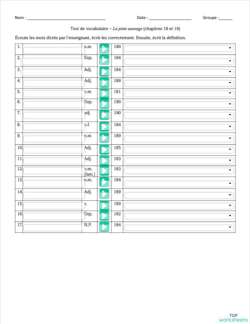 Roman_LPS_ch.18-19. Fiche interactive | TopWorksheets