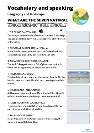 geography and landscape interactive worksheet topworksheets