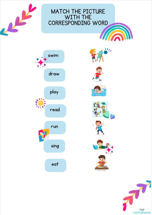 Action verb. Interactive worksheet | TopWorksheets