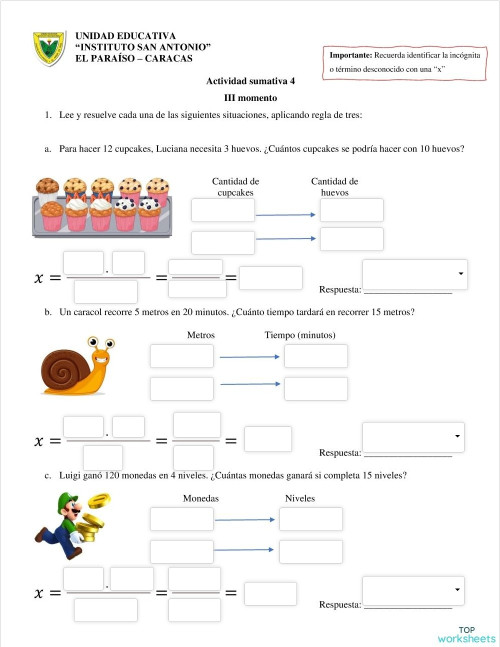 Regla de 3 y porcentaje. Ficha interactiva | TopWorksheets