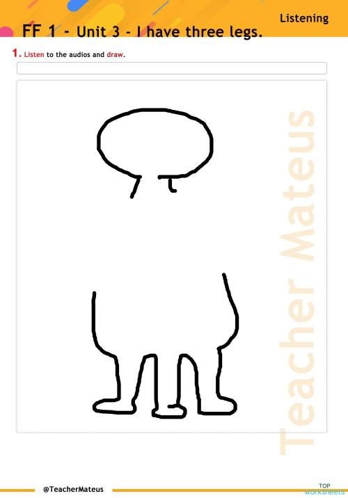 FF 1 Unit 03 I have three legs Listening. Interactive worksheet