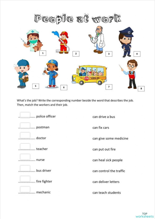 Jobs and can. Interactive worksheet | TopWorksheets