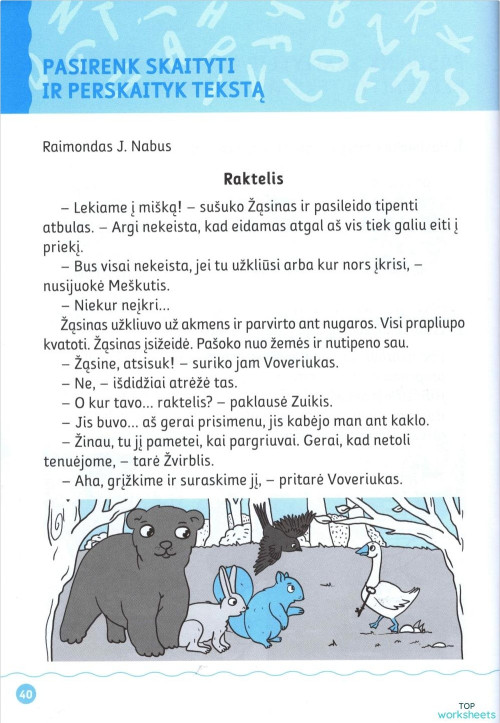 L.K.1 Skaitiniai. Raktelis.. Interactive worksheet | TopWorksheets