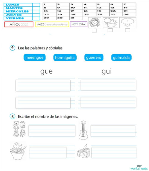 Ficha 3 gue gui. Ficha interactiva | TopWorksheets