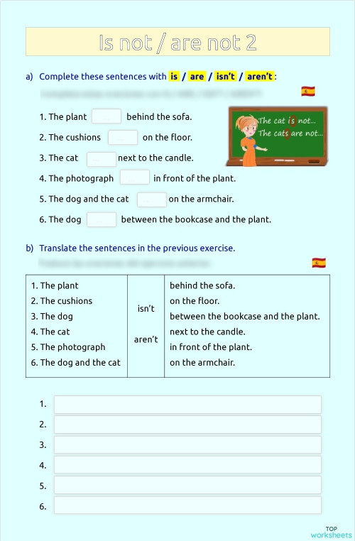 Is not / are not 2. Interactive worksheet | TopWorksheets