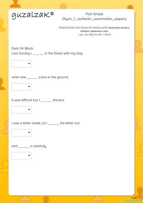 Past Simple (flyers_1_authentic_examination_papers). Interactive ...