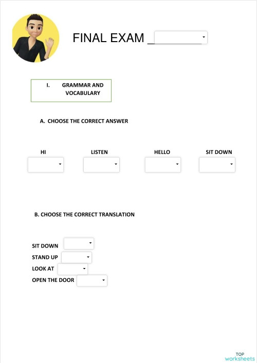MR ENGLISH PRE BASIC. Ficha interactiva | TopWorksheets