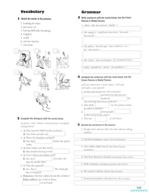 English language: interactive worksheets and online exercises