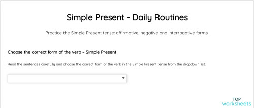 Simple Present - Daily Routines. Interactive worksheet | TopWorksheets