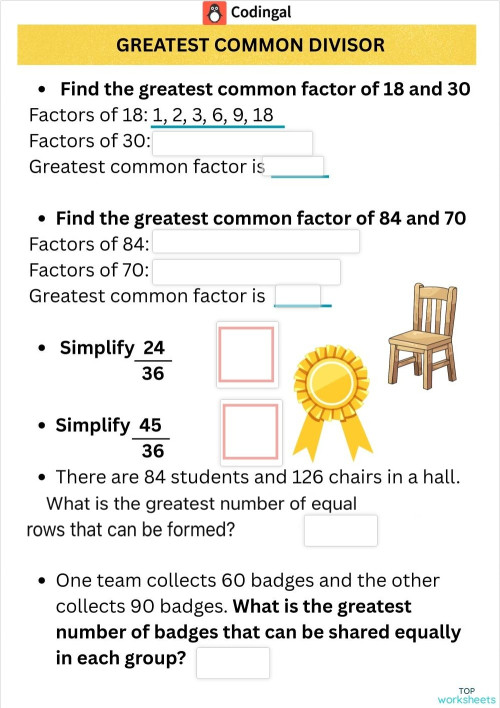 M_G05M05L07_WC03_Finding the Greatest Common Divisor (GCD). Interactive ...